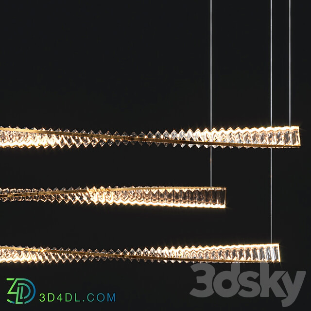 INSPIRAL Crystal Long Pendant light 3D Models