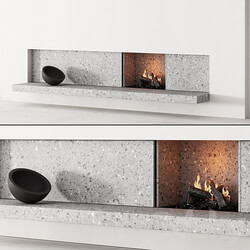 158 fireplace decorative wall kit 04 minimal terrazzo chimney 00 3D Models 