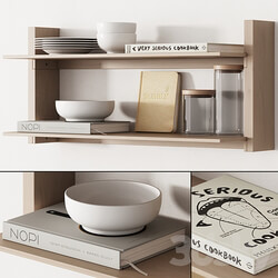 162 kitchen decor set accessories 05 dishes and books 01 3D Models 