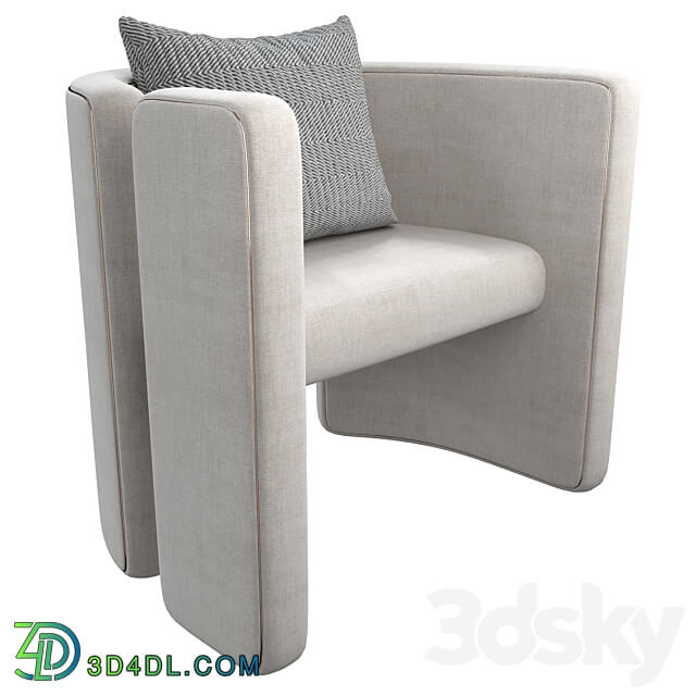 Armchair Con S34 white 3D Models