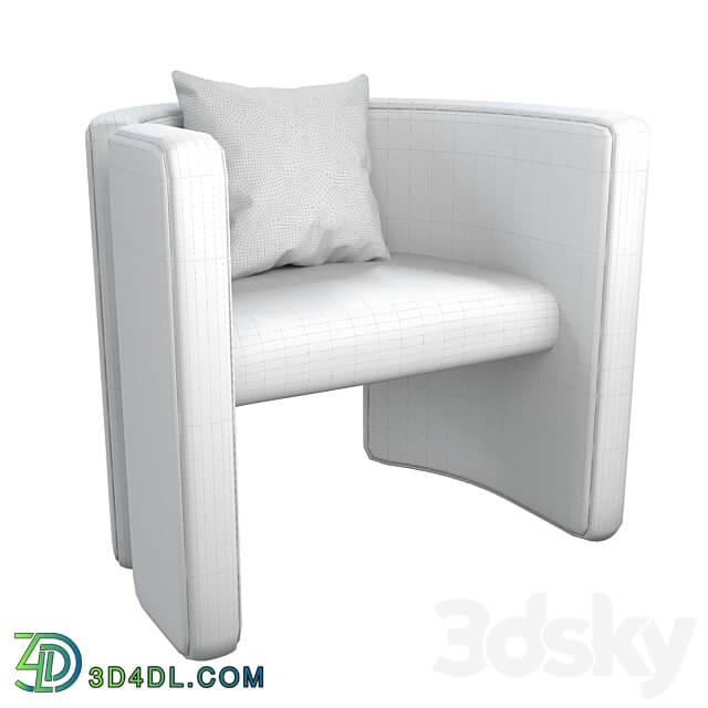 Armchair Con S34 white 3D Models