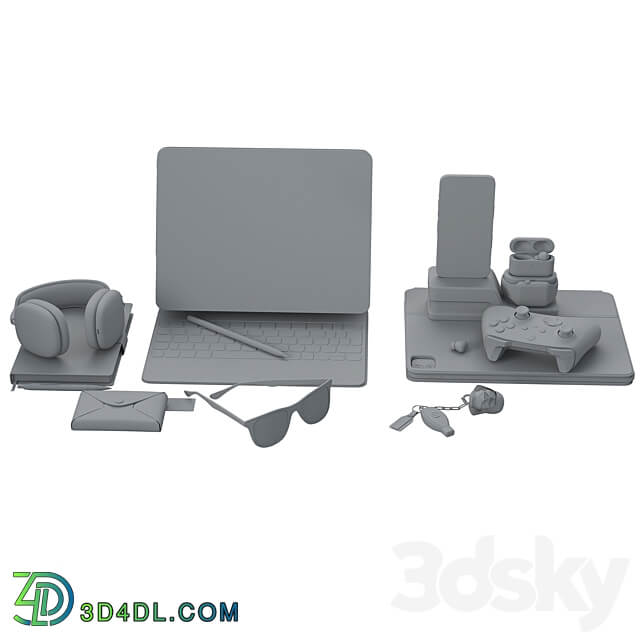 Workspace Composition Apple Set 3D Models