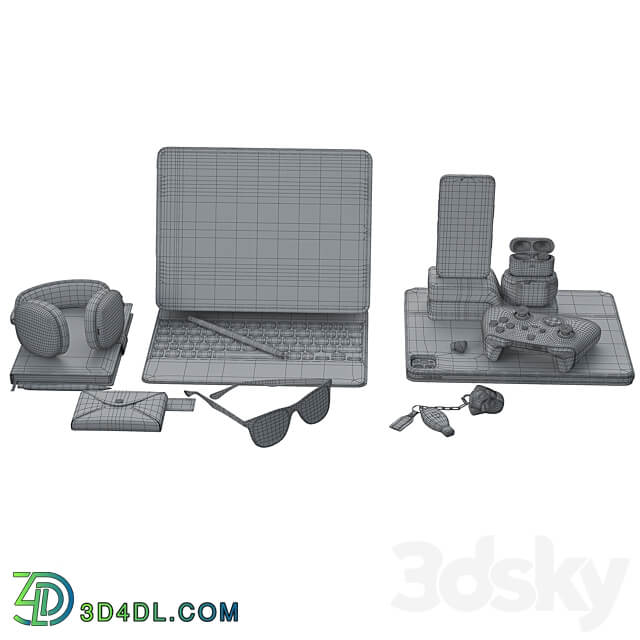 Workspace Composition Apple Set 3D Models