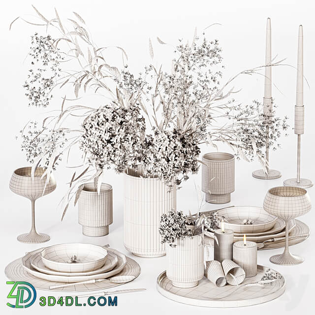 Kitchen tableware 020 Vray 3D Models