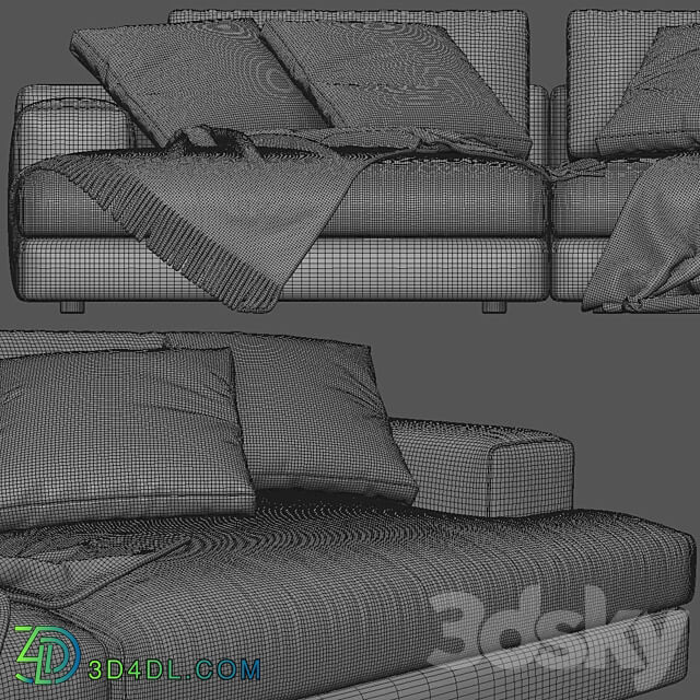 Cassina Miloe Chaise Longue 3D Models