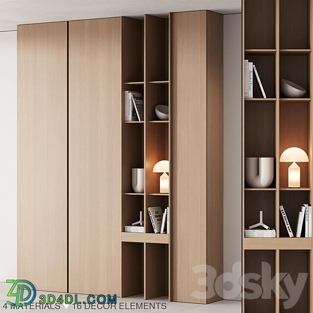 175 cabinet furniture 05 modern cupboard with decor 02 Wardrobe Display cabinets 3D Models