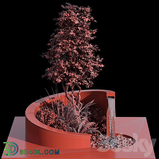 Landscape Furniture with Fountain Architect Element 08 Other 3D Models