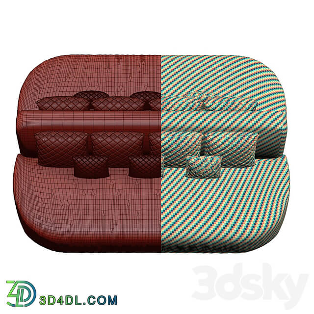 Stefa restaurant double side sofa SCD44 by Bpoint Design 3D Models