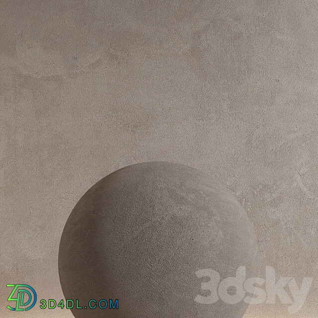 Decorative plaster. Seamless decorative plaster material Stone 3D Models