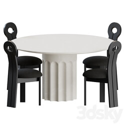 Dining Set 01 by Lulu and Georgia Table Chair 3D Models 
