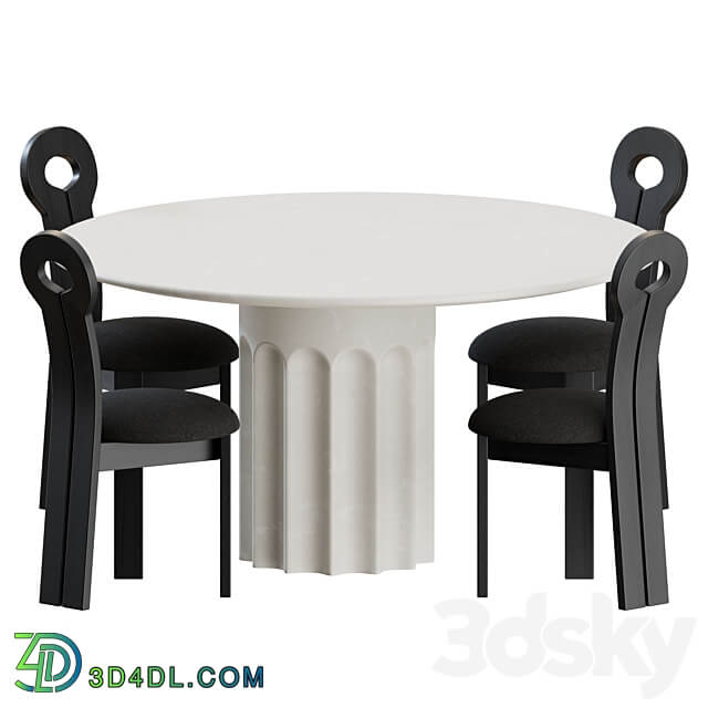 Dining Set 01 by Lulu and Georgia Table Chair 3D Models