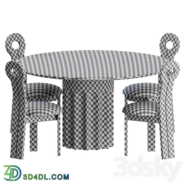 Dining Set 01 by Lulu and Georgia Table Chair 3D Models