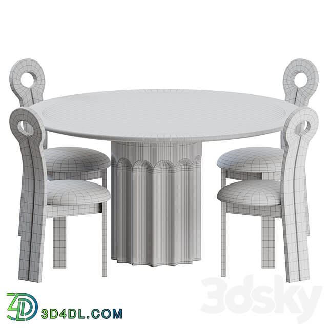 Dining Set 01 by Lulu and Georgia Table Chair 3D Models