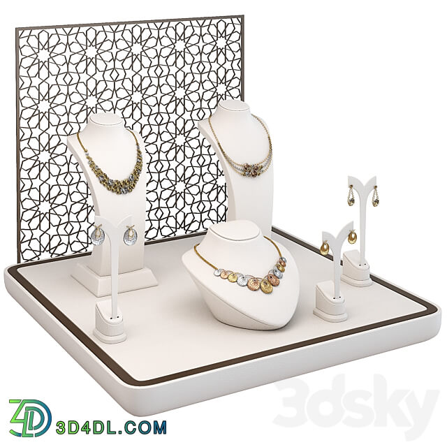 Jewelry showcase for a store 2. Jewelry stand. Display 3D Models
