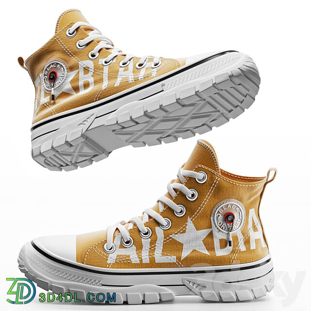 Casual High top Mustard Footwear 3D Models