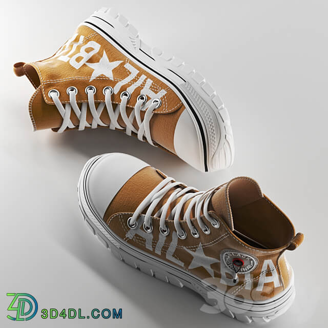 Casual High top Mustard Footwear 3D Models