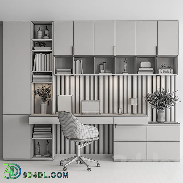 Home Office Set Office Furniture 351 3D Models