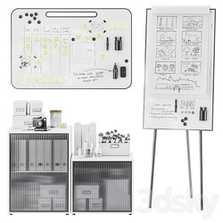 Lintex ONE Whiteboards Flipchart Lintex NOTE Whiteboards Office furniture 3D Models 