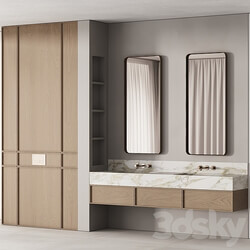 188 bathroom furniture 04 minimal wood and marble 00 3D Models 