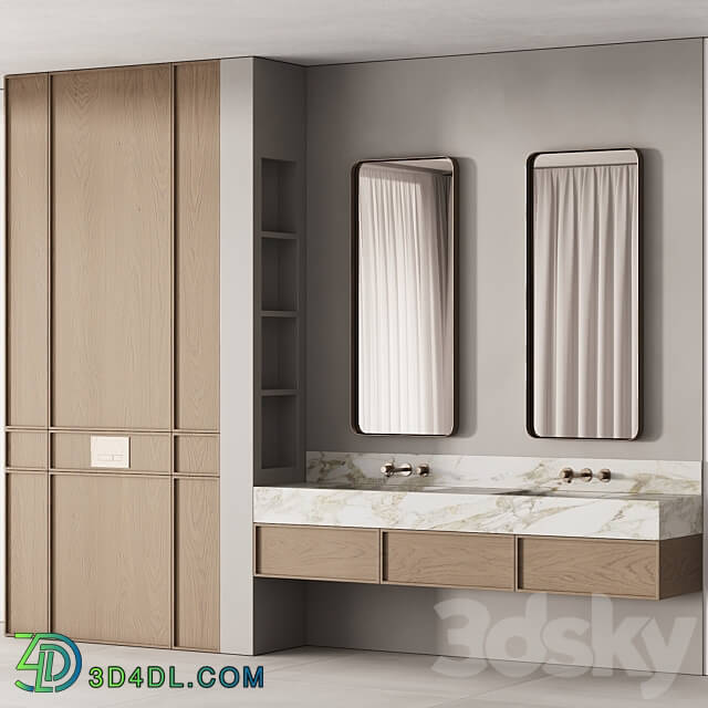 188 bathroom furniture 04 minimal wood and marble 00 3D Models