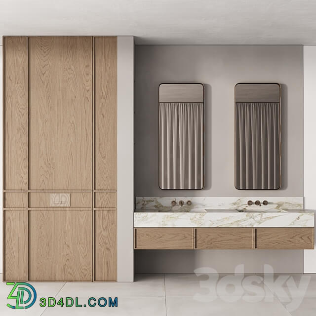 188 bathroom furniture 04 minimal wood and marble 00 3D Models