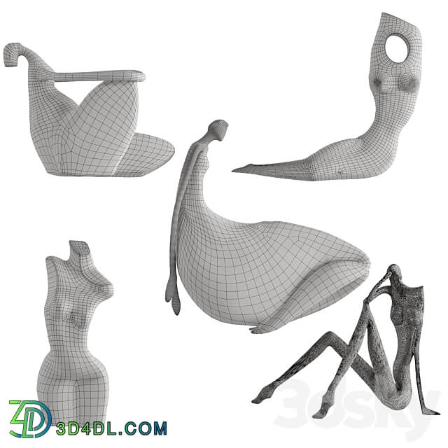 Human Abstract Sculptures 7 3D Models