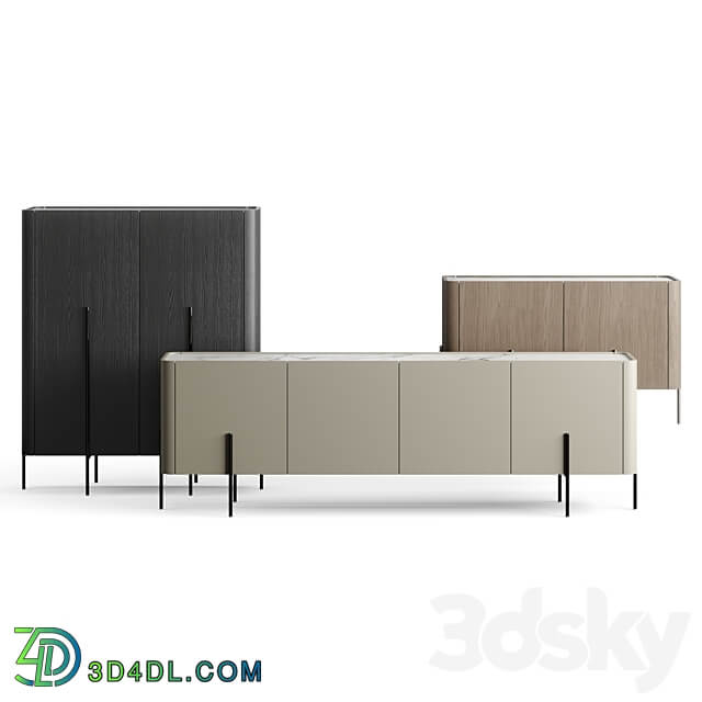 Liu Jo Caillou Low Cupboard Sideboard Chest of drawer 3D Models