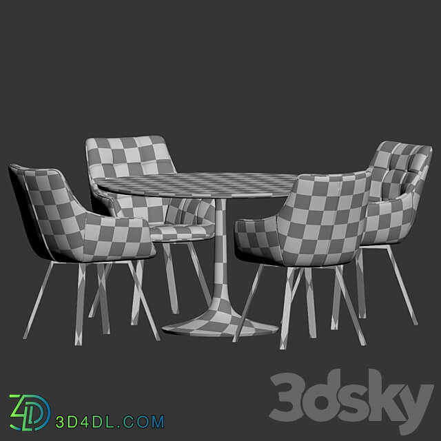 Dining Set 193 Table Chair 3D Models