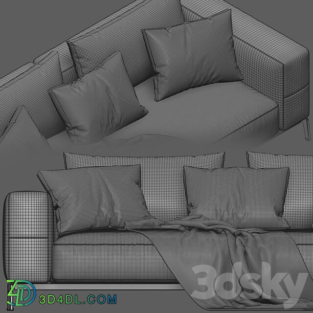 Flexform Ettore 2 Seats 3D Models