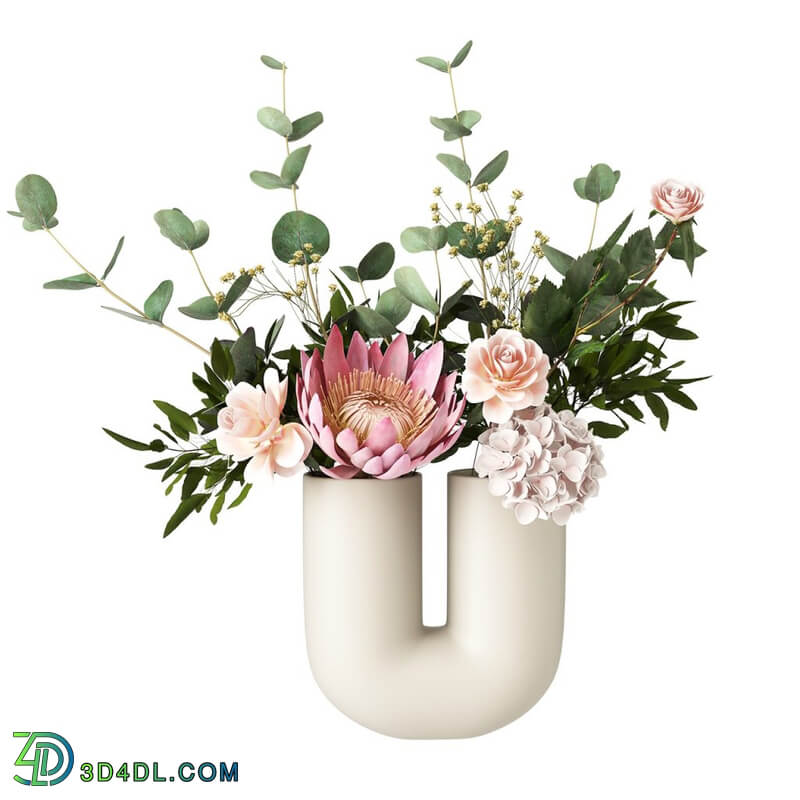 Dimensiva Kink Vase with Flowers by Muuto