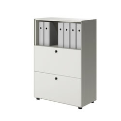 Dimensiva Link Vitrine Storage Open with Drawer 75 and 112 by Piure 