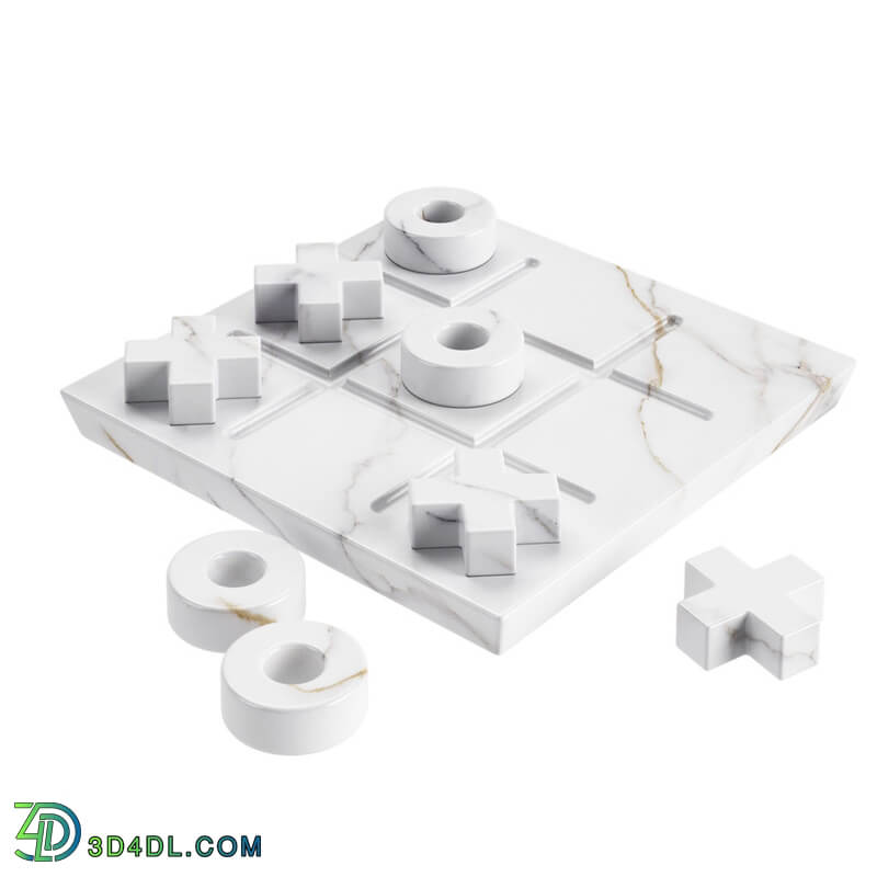 Dimensiva Marble Tic Tac Toe Game Set by Crate Barrel