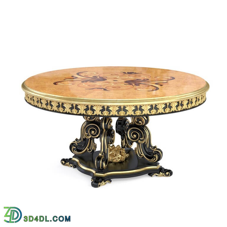 ModeneseGastone 13143 Round Table with Inlay