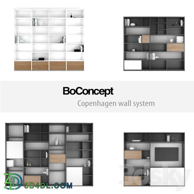 BoConcept Copenhagen wall system set 1 3D Models