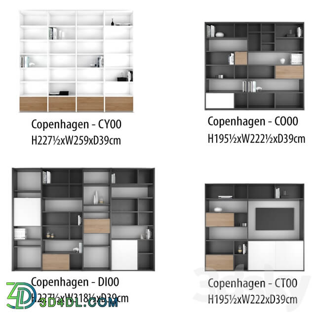 BoConcept Copenhagen wall system set 1 3D Models