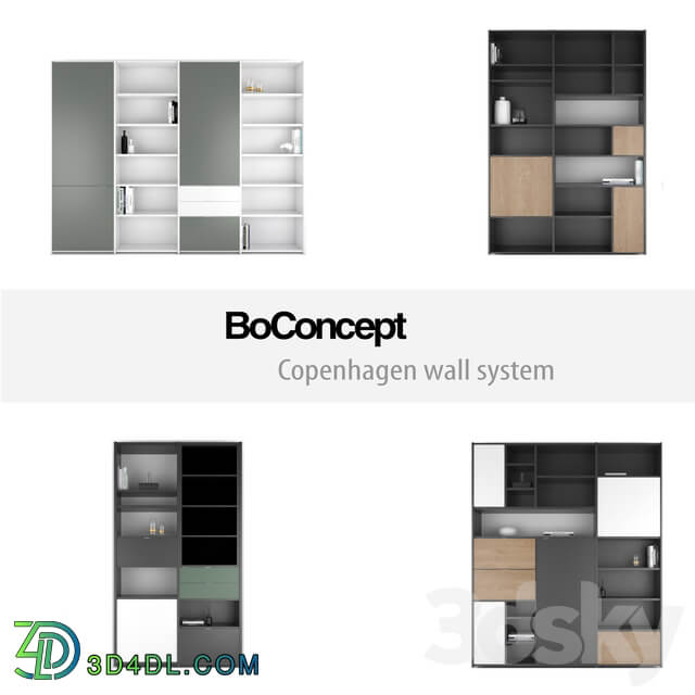 BoConcept Copenhagen wall system set 2 3D Models