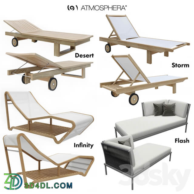 Collection of sun loungers ATMOSPHERA Other 3D Models
