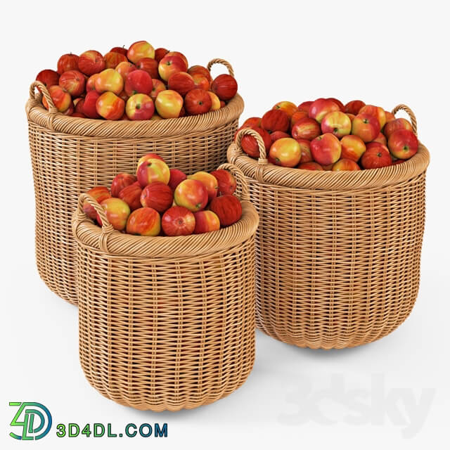 Other kitchen accessories Basket with apples 007 Natural color