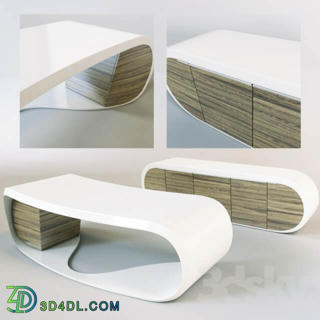 Goggle desk with cabinet by Danny Venlet