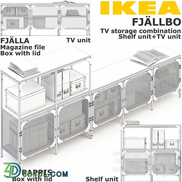 Sideboard Chest of drawer FJALLBO FIELLBO TV STORAGE COMBINATION