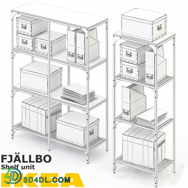 FJALLBO FIELLBO SHELF UNIT SET 3D Models