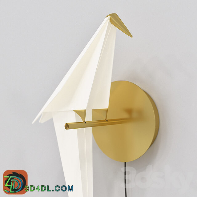 Origami bird Pendant light 3D Models