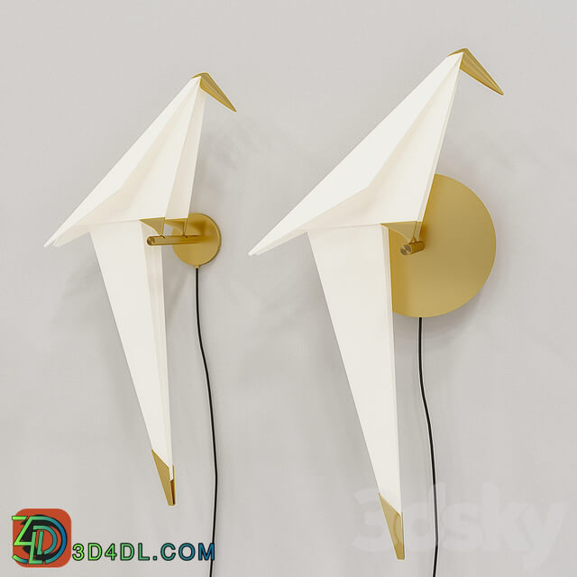 Origami bird Pendant light 3D Models
