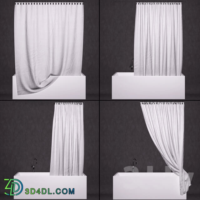 Bathroom curtains bathtub faucet