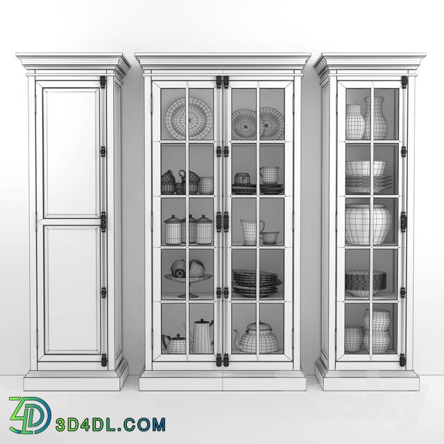 Wardrobe Display cabinets French Casement 2 Door Cabinet