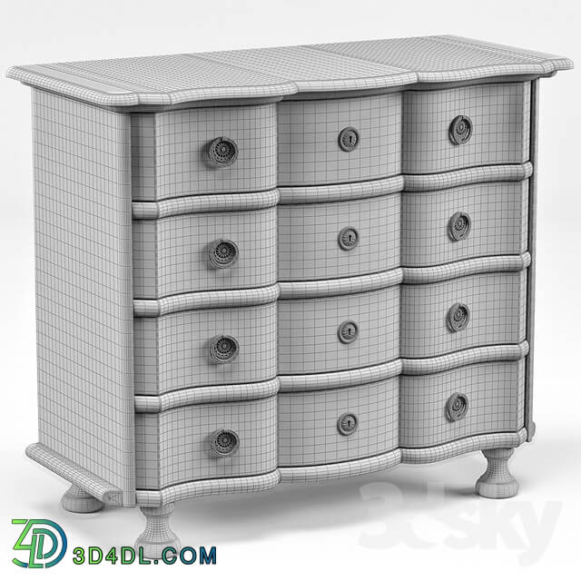 Sideboard Chest of drawer Black Bowfront Chest