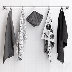 Zara Grey Towels on Hooks 