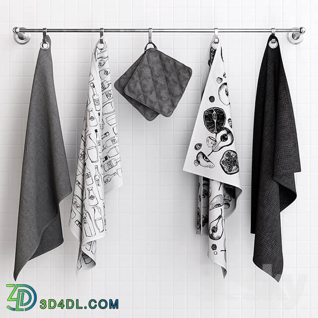 Zara Grey Towels on Hooks