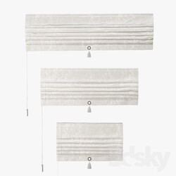 Set of Roman curtains TITOS white velvet  