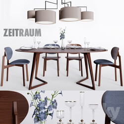 Table Chair Zeitraum Twist Oval Table Zenso chair Noon 5 lamp 